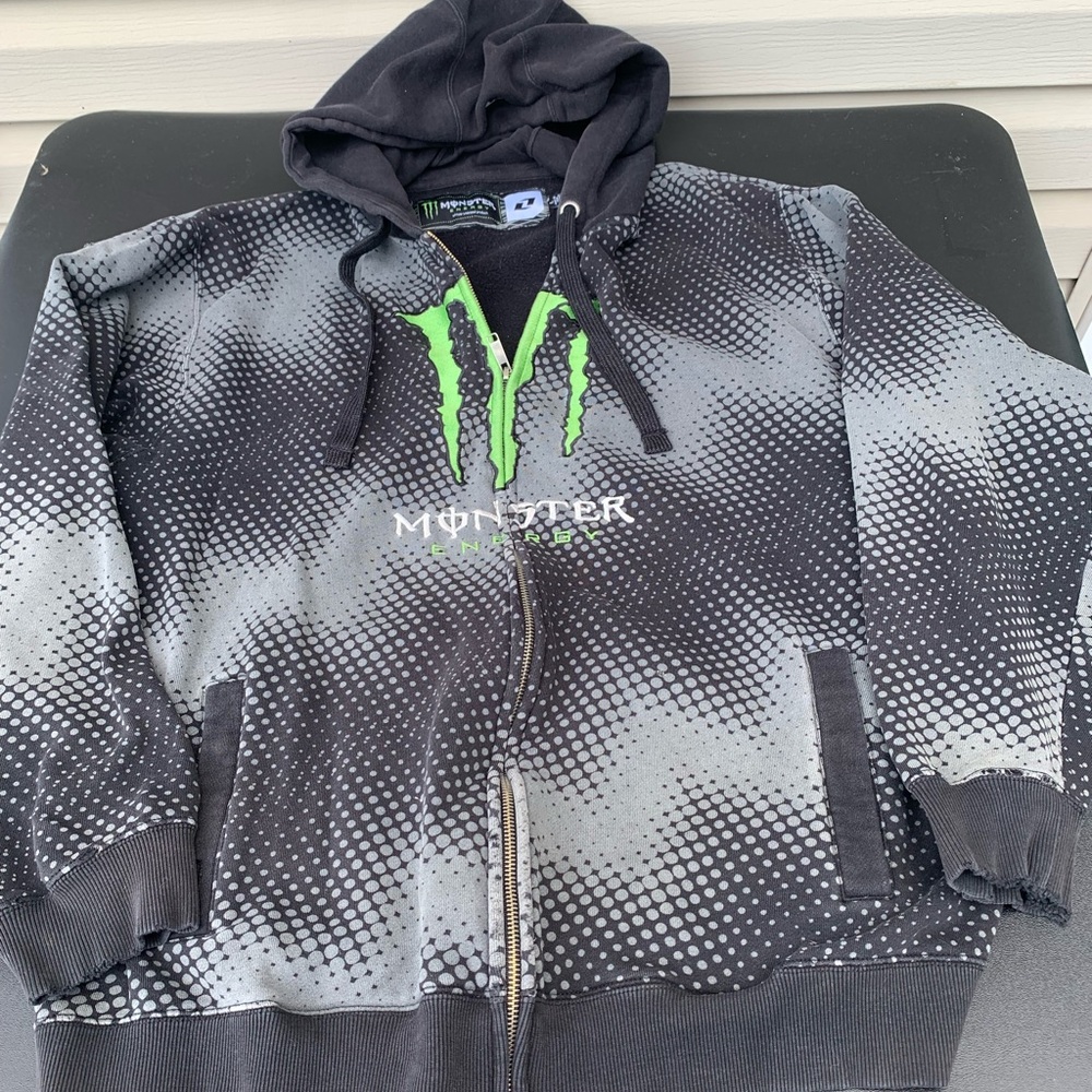 Monster Energy Black and Gray Hoodie Jacket